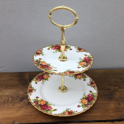 Royal Albert Old Country Roses Cake Stand - 2 Tier
