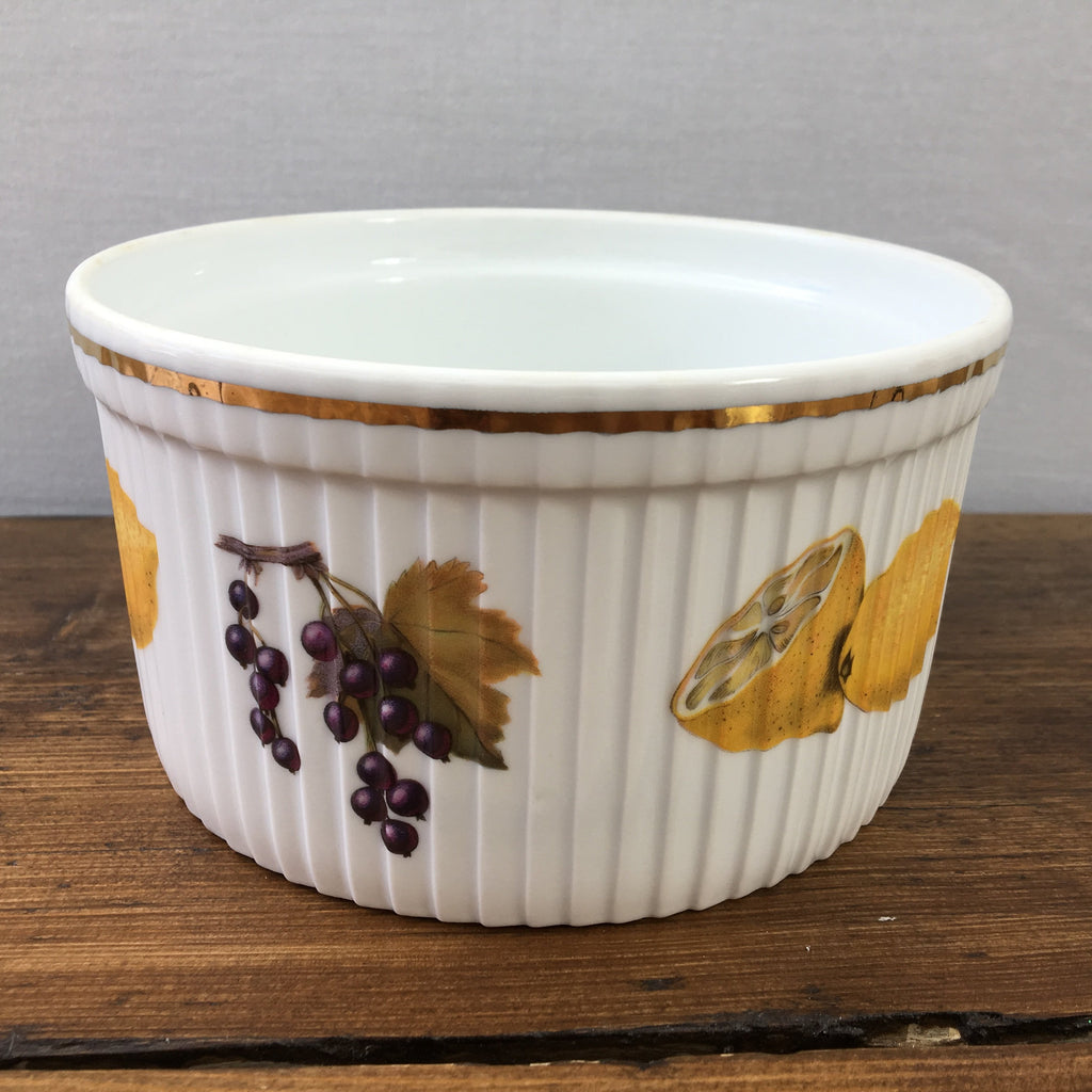 Royal Worcester "Evesham Gold" Soufflé Dish, 1.75 Pints, Lemon & Black