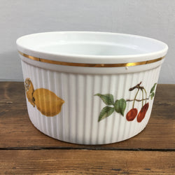 Royal Worcester "Evesham Gold" Soufflé Dish, 3 Pints, Lemon, Cherry & Plum
