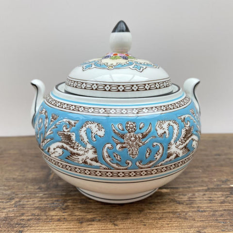 Wedgwood Turquoise Florentine Lidded Sugar Bowl